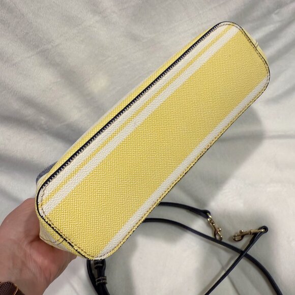 Dooney & Bourke Westerly Mini Waverly Yellow Navy White Striped Mini Tote - Picture 7 of 16
